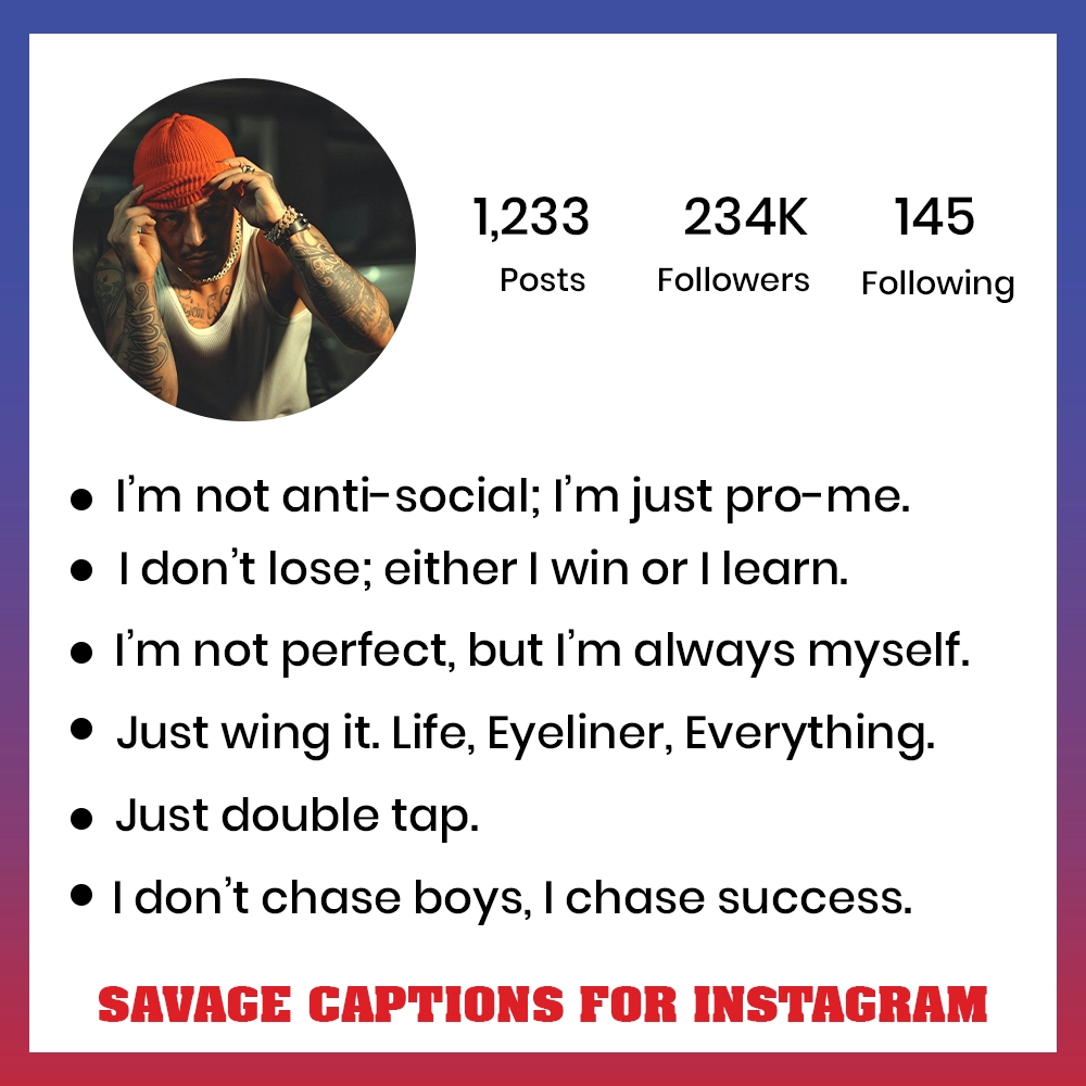 Savage Captions for Instagram