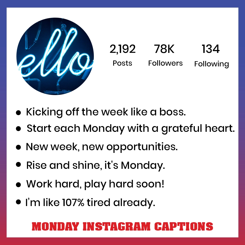 Best Monday Instagram Captions